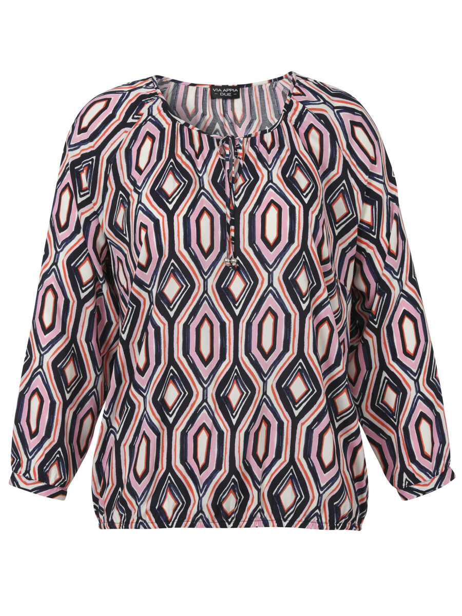 Via Appia Due Damen Bluse Rundhals 1/1 Arm Druck